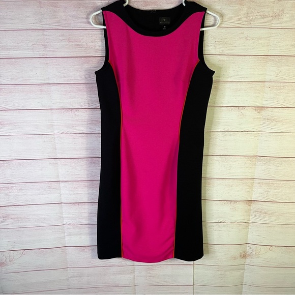 Worthington Pink Black Dress Size Medium - Picture 1 of 7